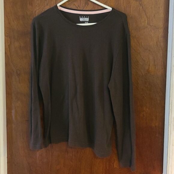 XL Basic Editions Black Long Sleeve Top - Picture 1 of 3